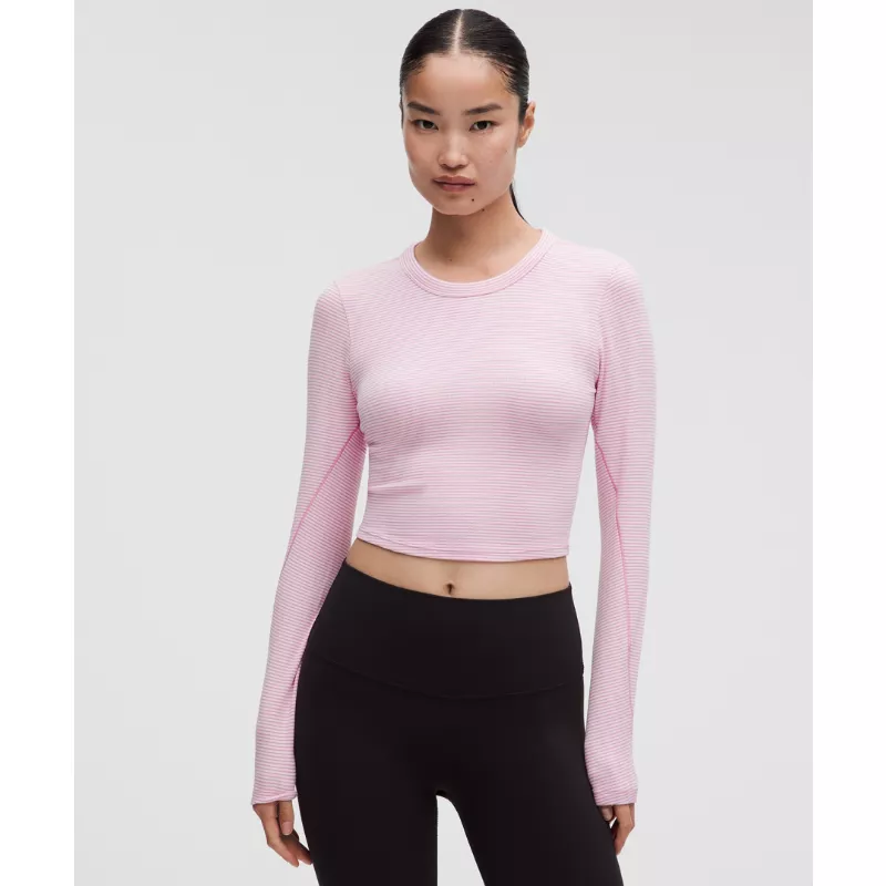Hold Tight Straight-Hem Cropped Long-Sleeve Shirt