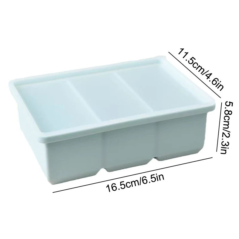 Square BPA-Free Silicone Ice Mold, Easy Release Reusable Ice Cube Tray with Lid