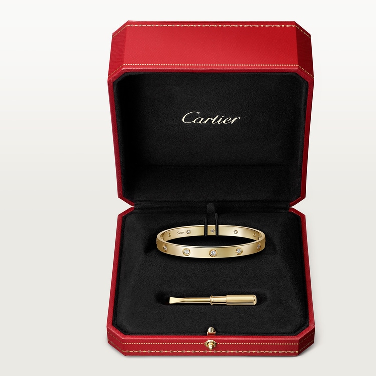 LOVE bracelet, classic model,10 diamonds Yellow gold 6.1 mm