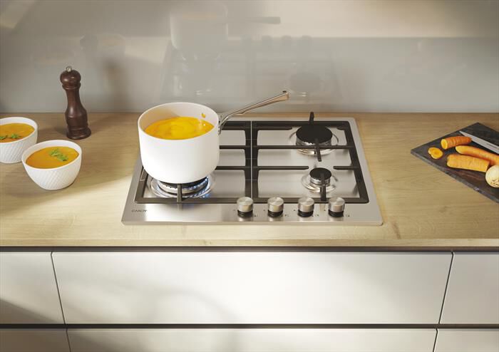 CANDY - Piano cottura gas CHG6BF4WTX 59,5 cm-Acciaio inox