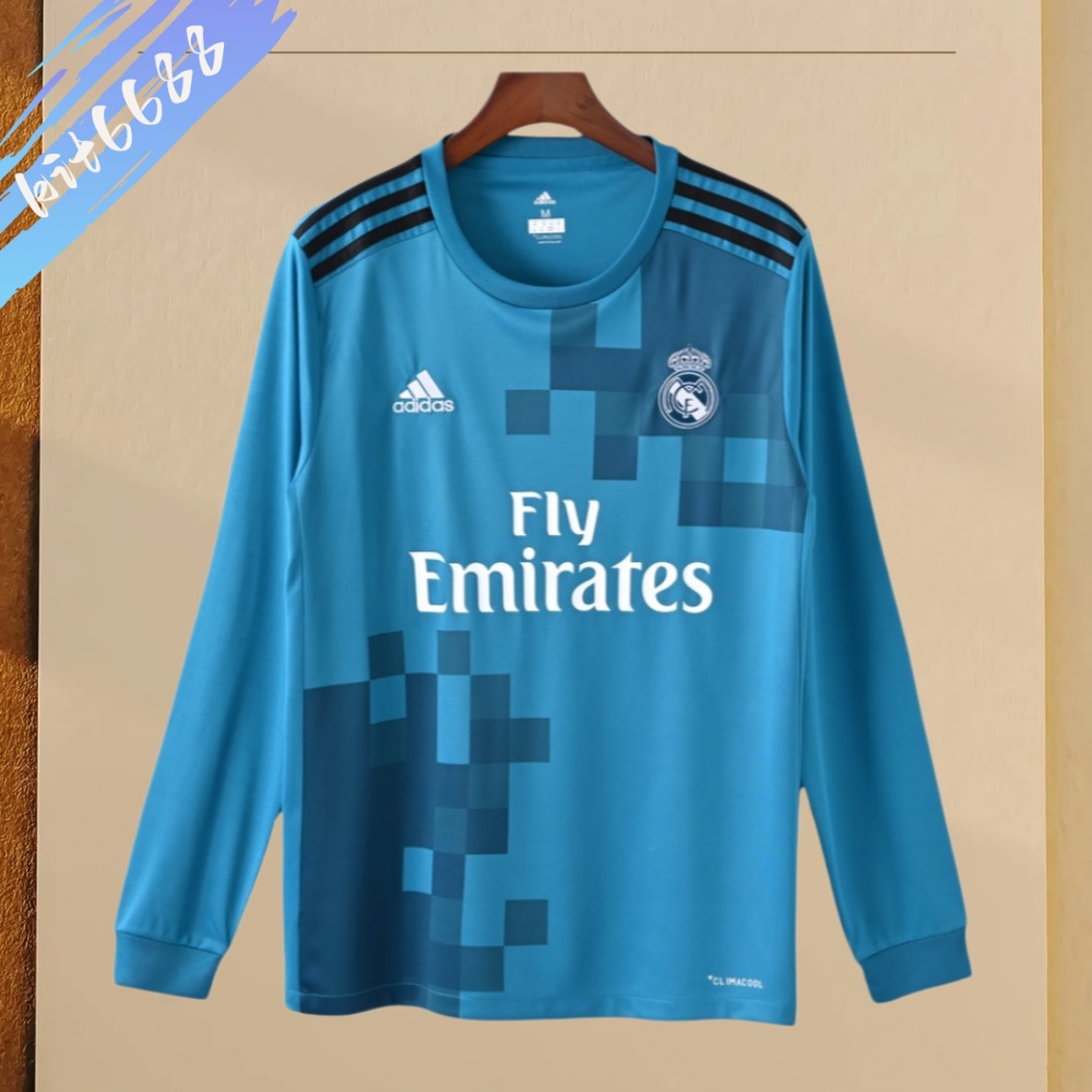 2017/2018 Real Madrid Second Away Retro Long Sleeve Football Shirt