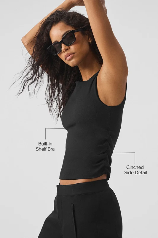 Ribbed En Pointe Tank