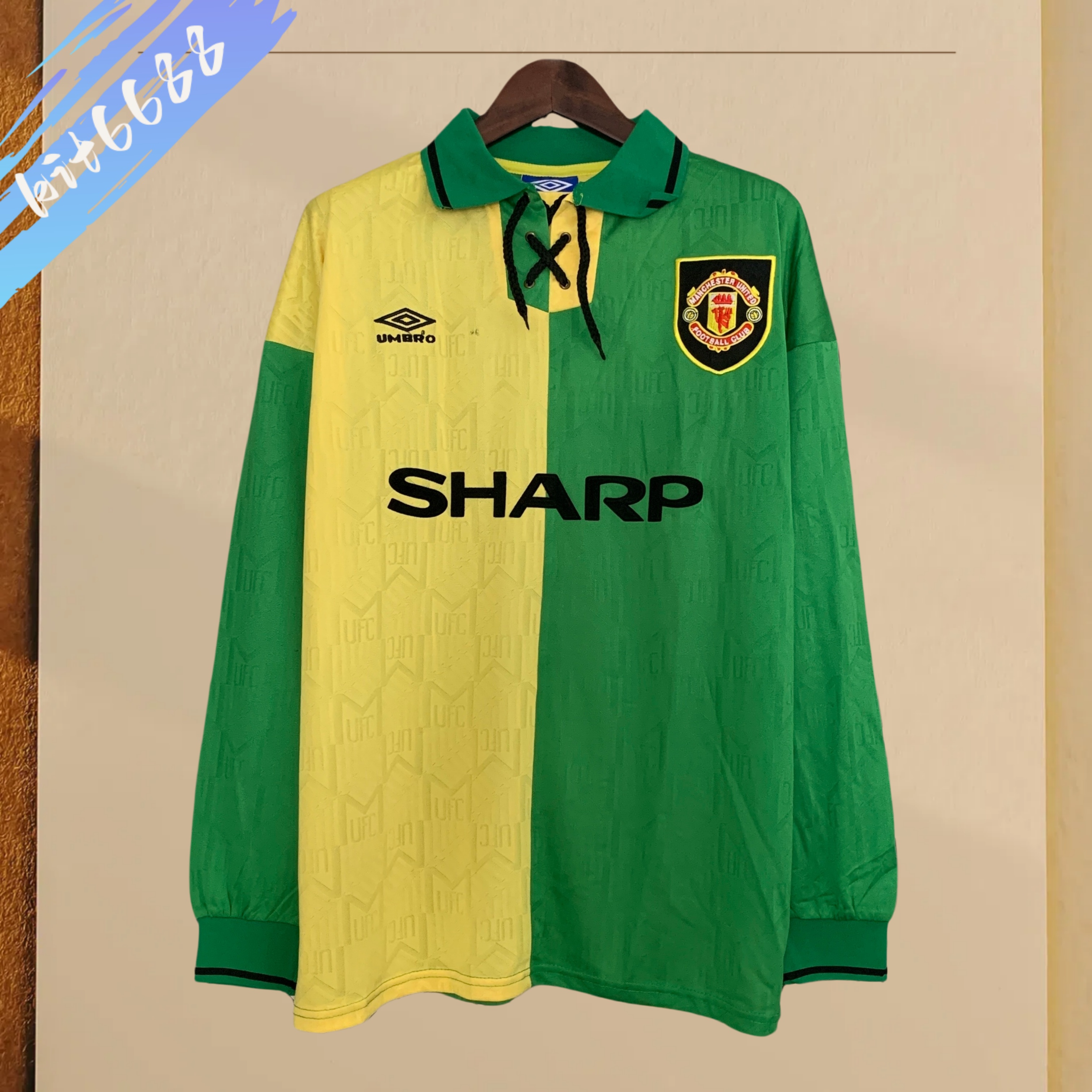 92/94 Manchester United Third Away long sleeved retro football jersey