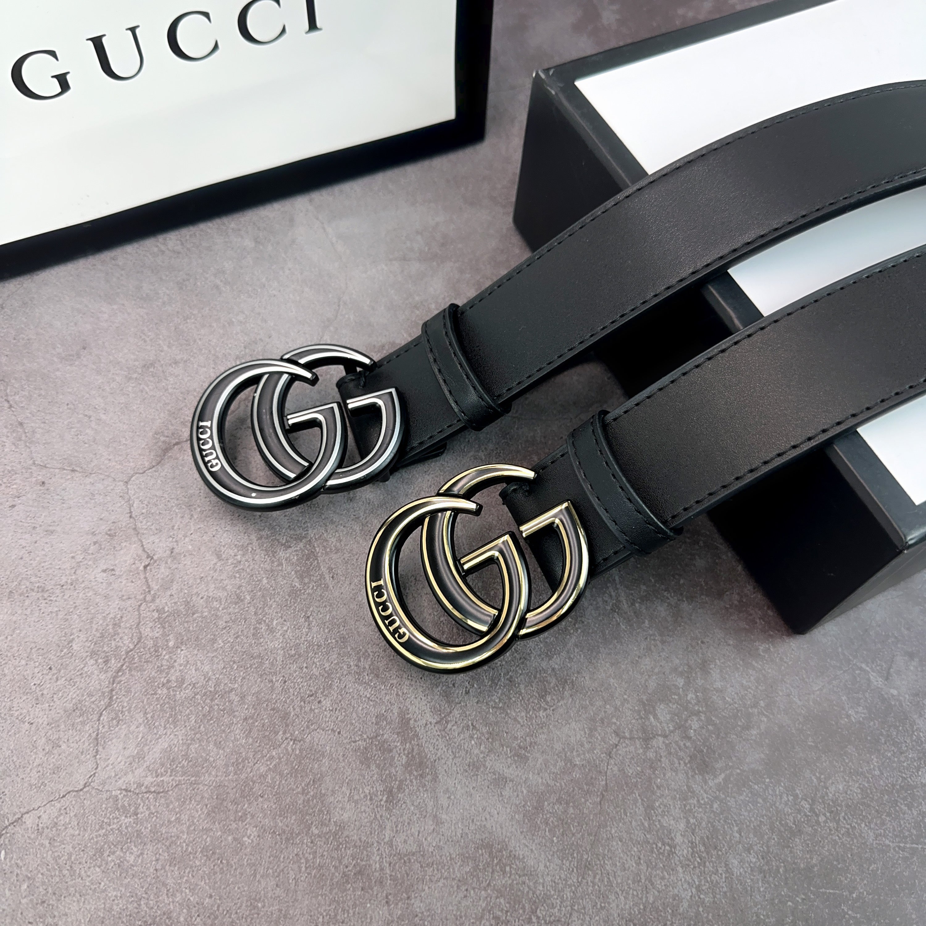 2 Colors printed letter leather belt