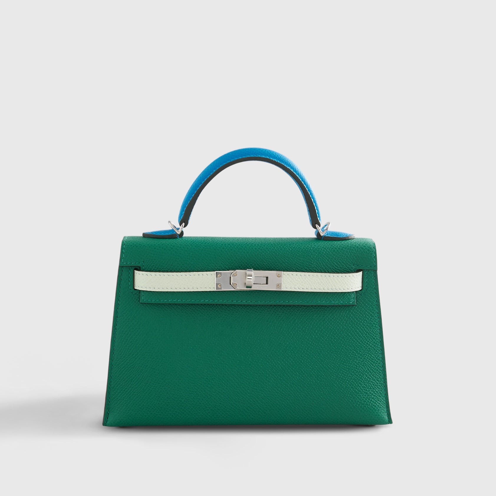 Hermès Kelly Mini Epsom Vert Vertigo/Vert Fizz/Blue Zanzibar Palladium Hardware