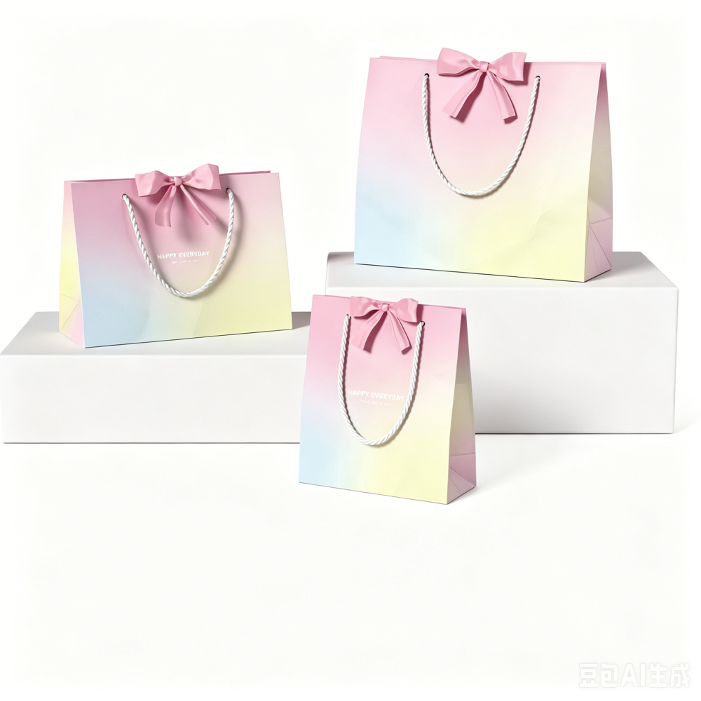 Custom Luxury Gift Bag, High End Thick White Card Shopping Bag, Premium Business Gift Packaging Bag, Custom Corporate Paper Bag For Brand Wholesale