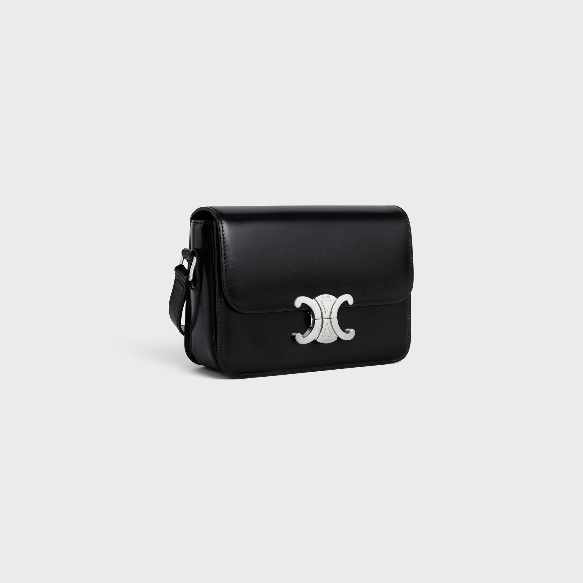 TEEN TRIOMPHE BAG IN shiny calfskin BLACK
