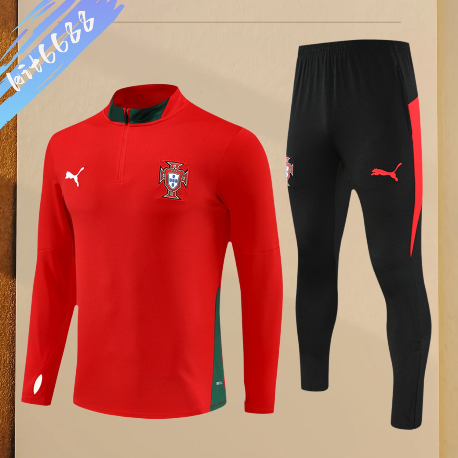 2025/2026 Portugal Adult Half Zip Training Suit (Adult Kit)