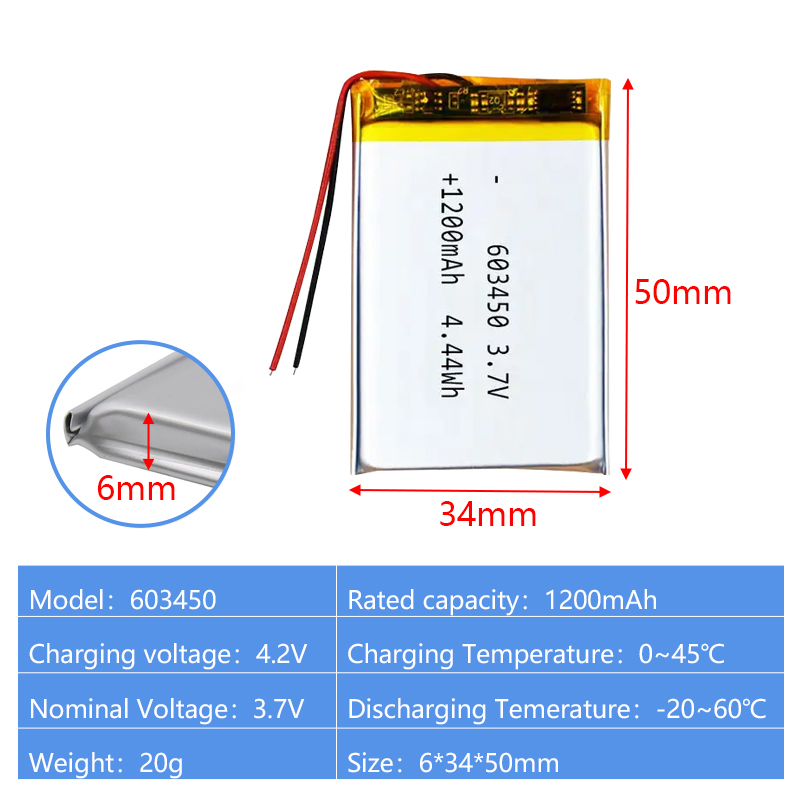 Pouch Lithium Ion Batteries 602540 603030 3.7v 600mAh 520mAh
