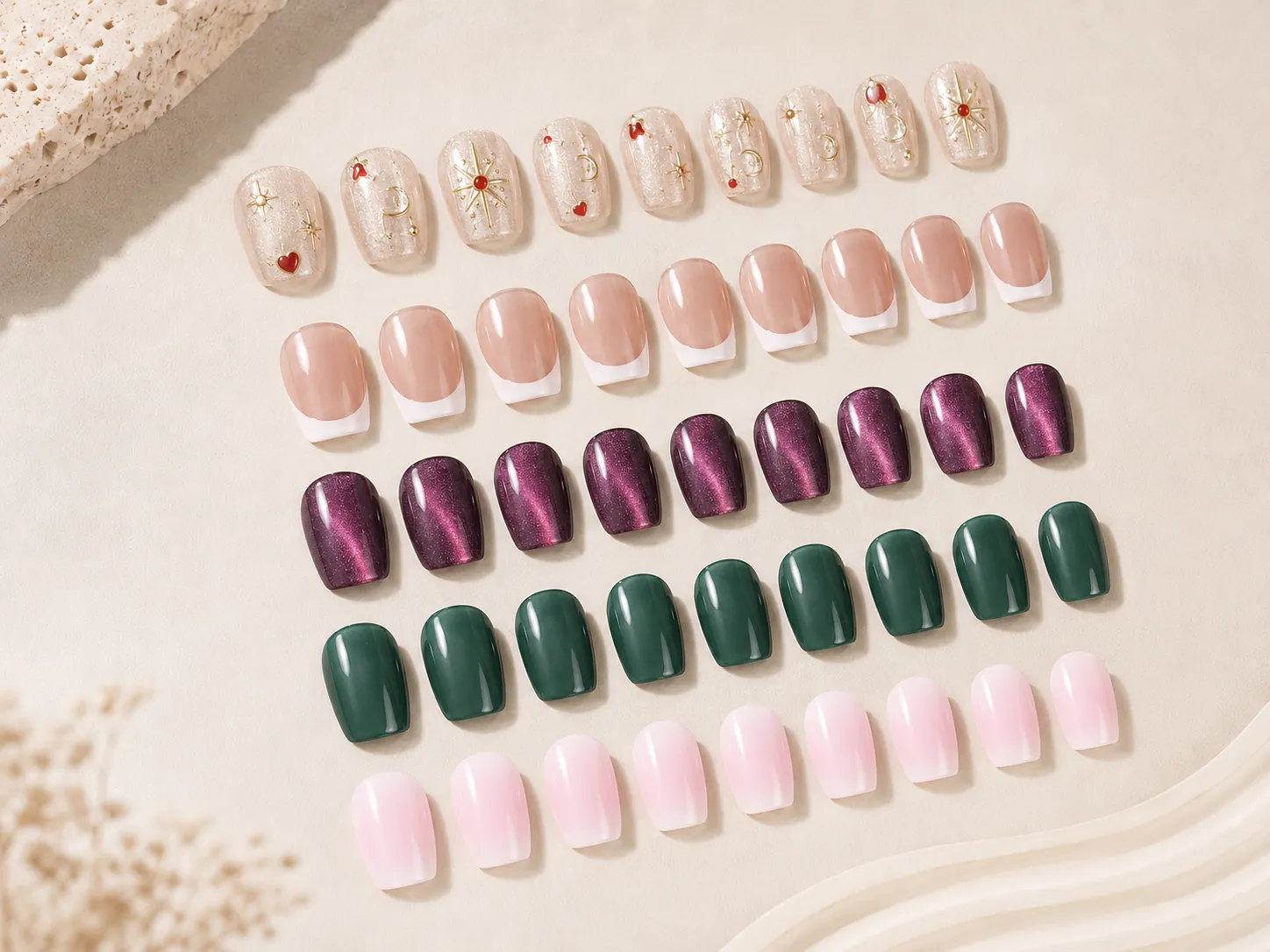 Five types of press on nails for wholesale buyers