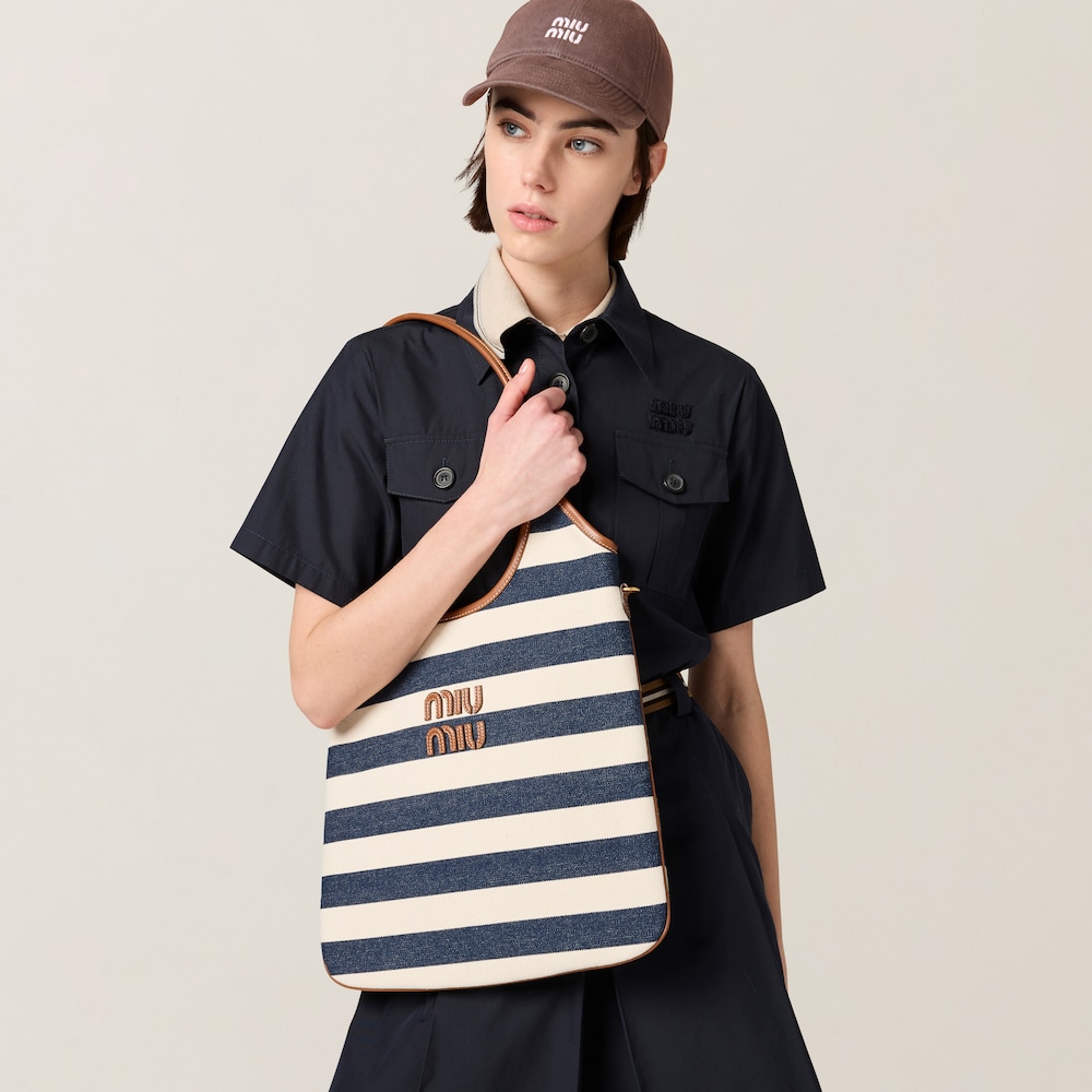 IVY canvas and leather bag Blue/Beige