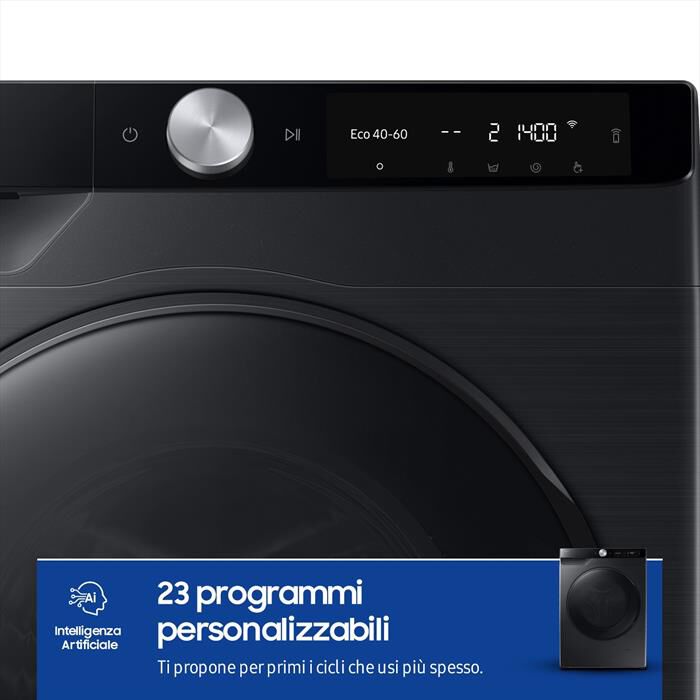 SAMSUNG - Lavasciuga WD90DG6G94BBU3 9/5KG Classe A-nera con oblò e display nero