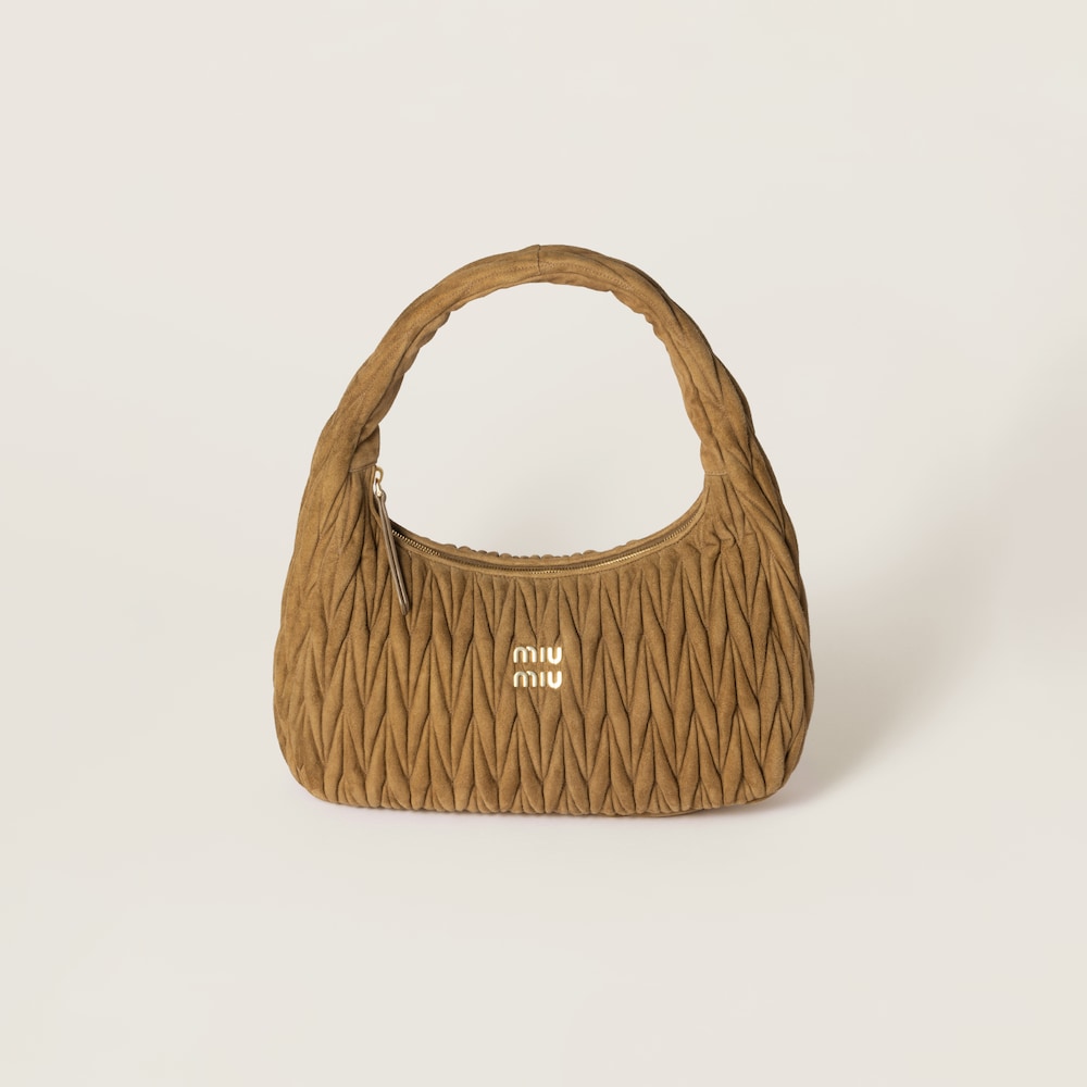 Wander matelassé suede bag Olive Green