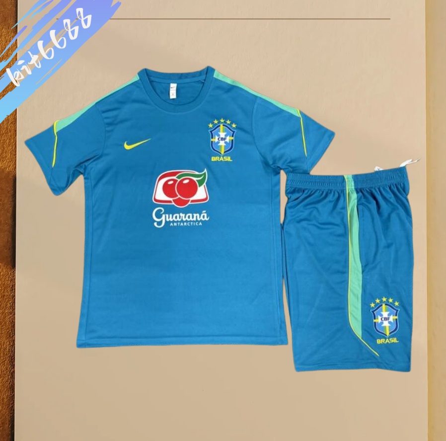 2024/2025 Brazil Hu Lanse  Short Sleeve Training Suit (Adult & Kids  Kit)