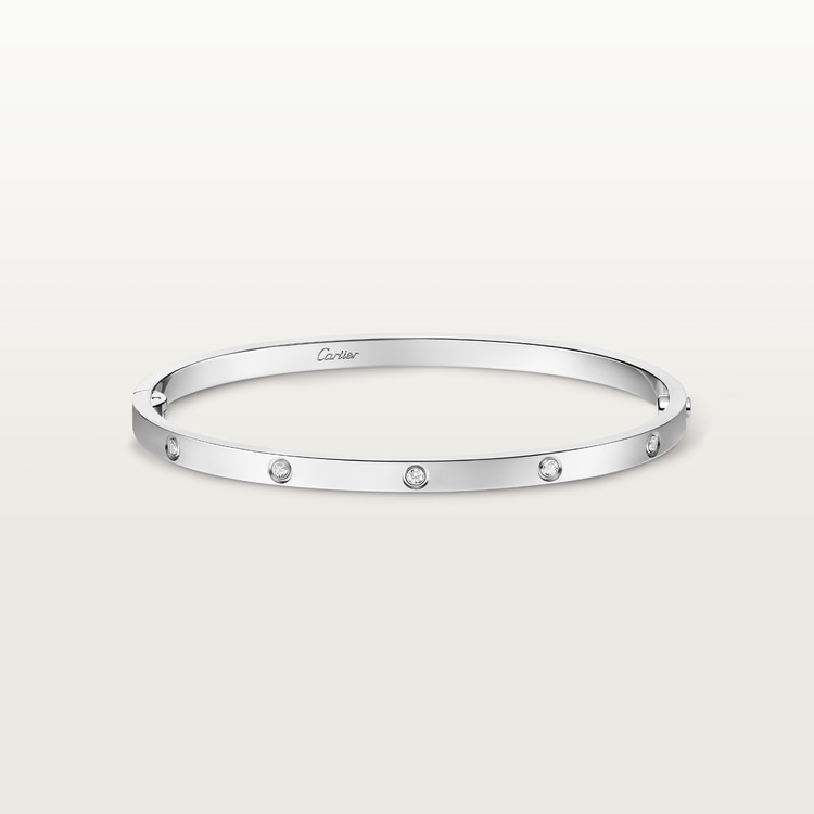 LOVE bracelet, small model, 10 diamonds 18K white gold 3.65 mm
