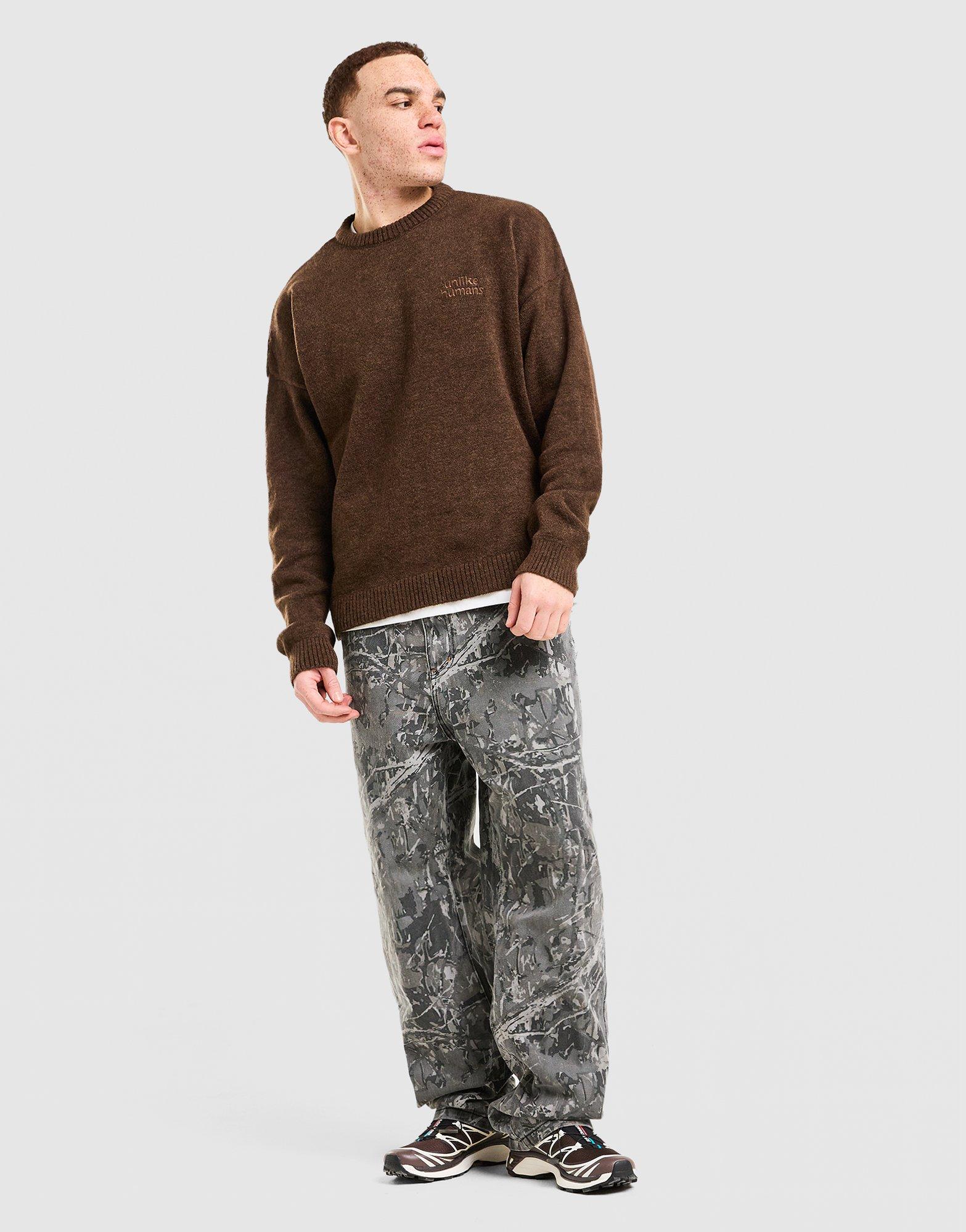 Unlike Humans Farrow Knit Oversized Crew Sweatshirt