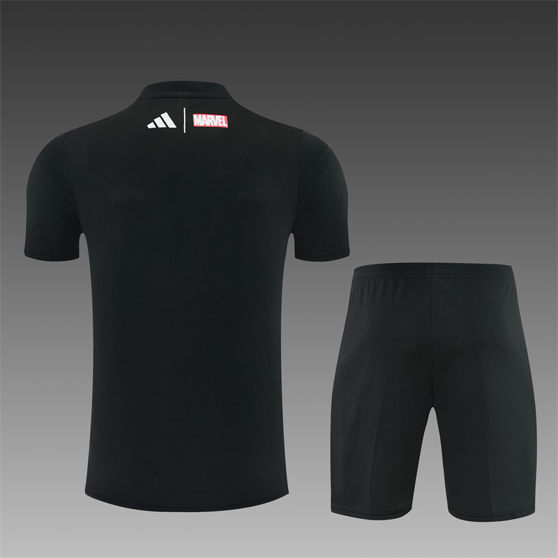 25/26 Real Madrid black Short Sleeve Training Wear ( Adult kit Kids )