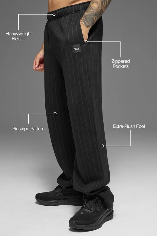 Pinstripe Straight Leg Sweatpant