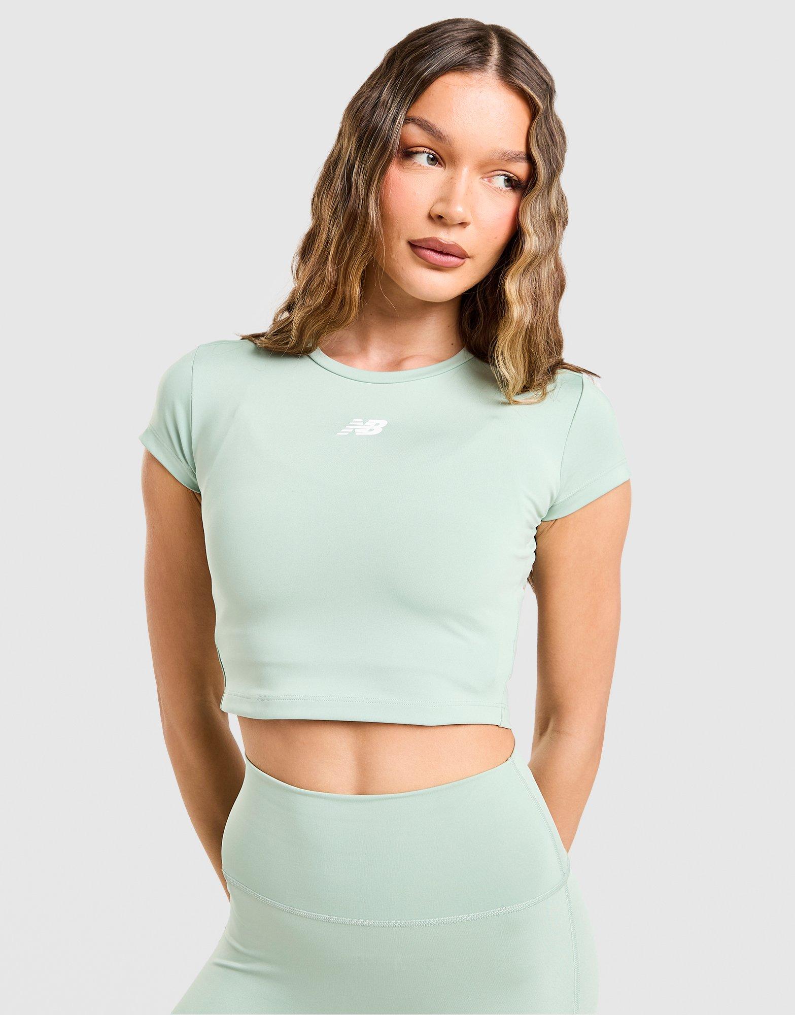 New Balance Logo Crop T-Shirt Damen