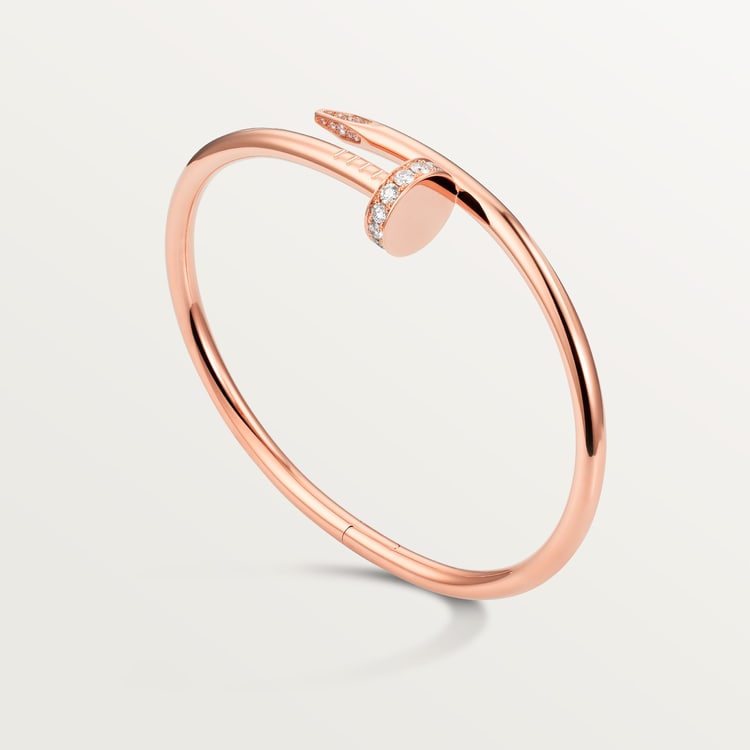 Juste un Clou bracelet, classic model, diamonds 18K rose gold 3.5 mm