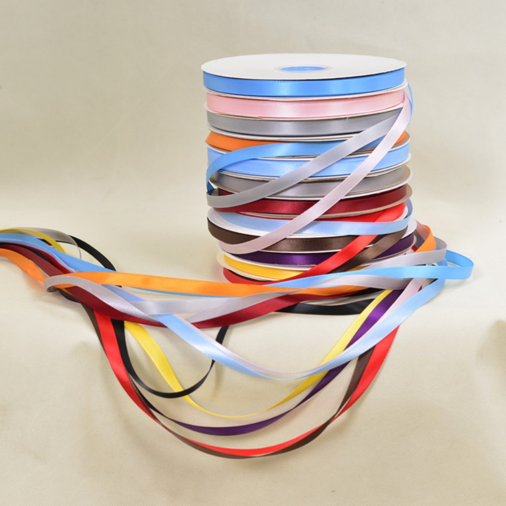 1Cm Solid Color Polyester Ribbon, Colorful Floral And Baking Decorative Ribbon, Diy Bow Craft Silk Ribbon, Cake Gift Wrapping Ribbon For Factory Wholesale