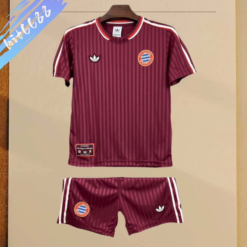 2025/2026 Bayern Munich Retro Home Football Shorts (Kids Kit socks)