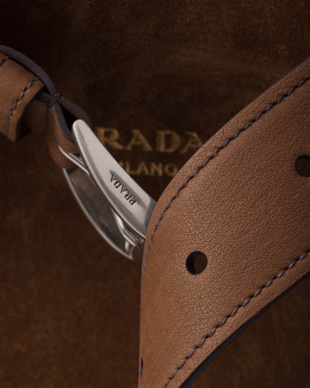 Prada Aimée medium suede shoulder bag Cocoa Brown