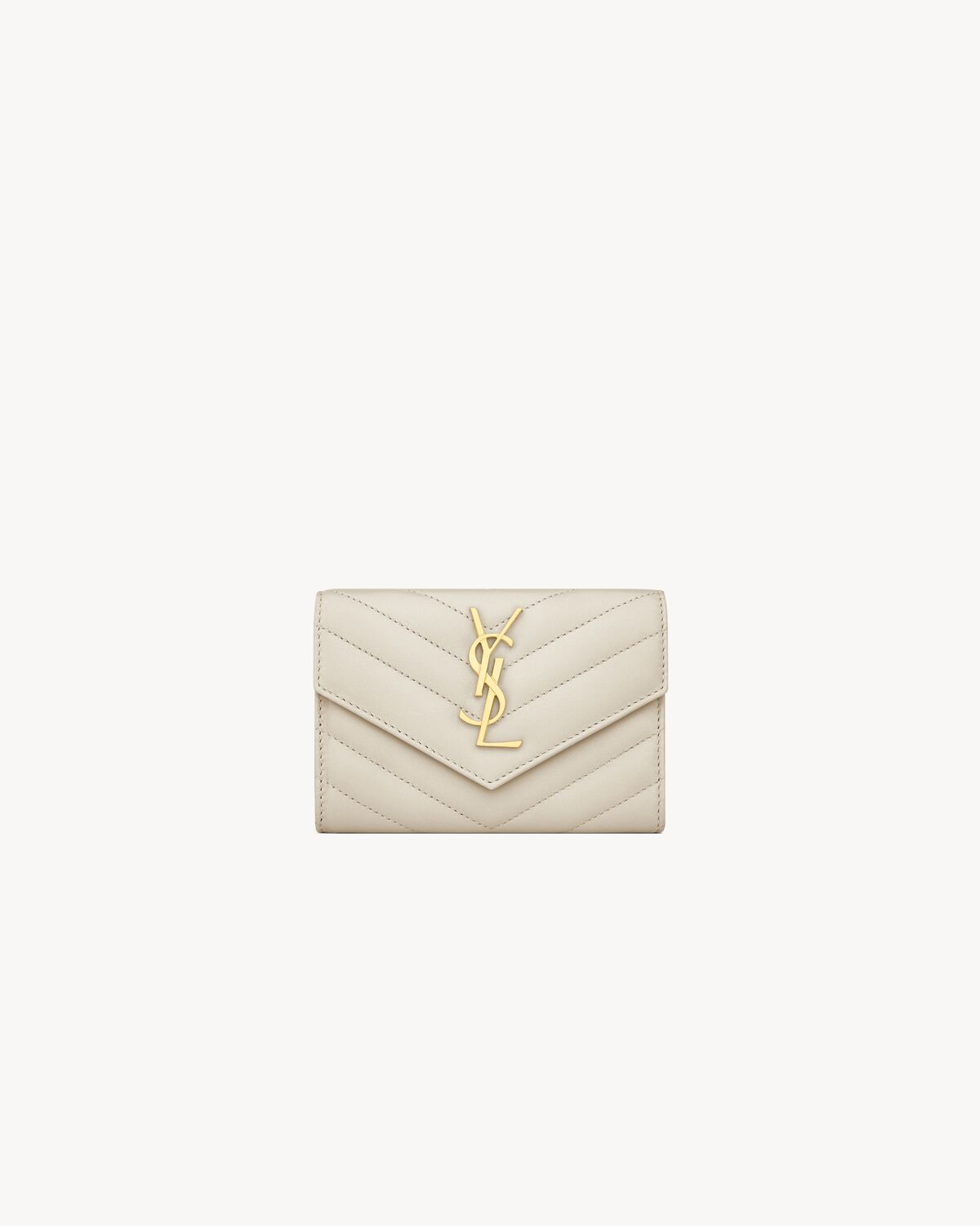 cassandre matelassé small envelope wallet in lambskin BLANC VINTAGE