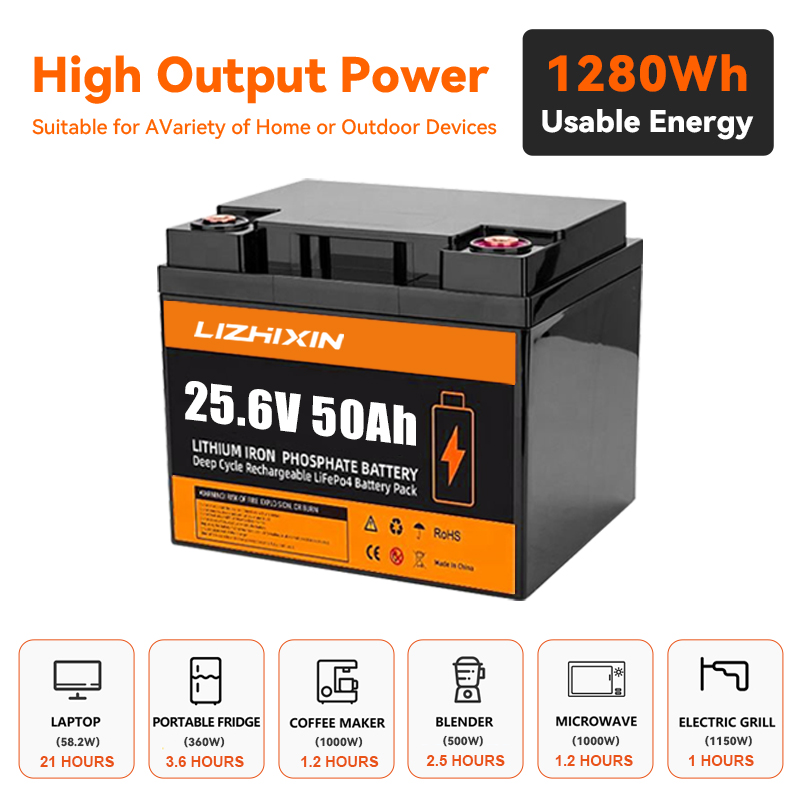 Lithium Ion Batteries Pack 25.6v 50ah