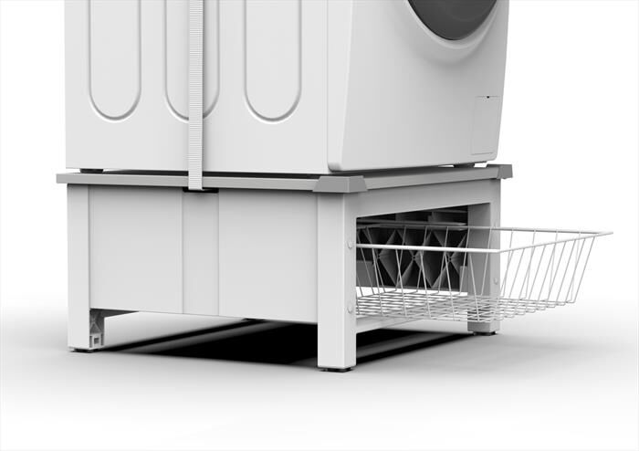 MELICONI - BASE SPACE BASKET-Struttura bianca, ripiano grig