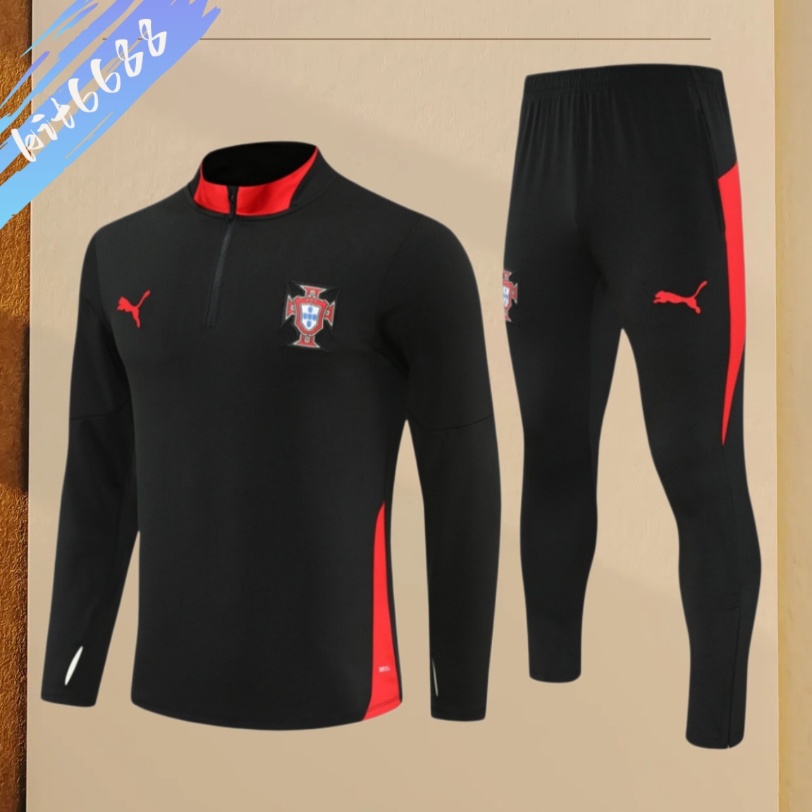 2025/2026 Portugal Adult Half Zip Training Suit (Adult Kids Kit)
