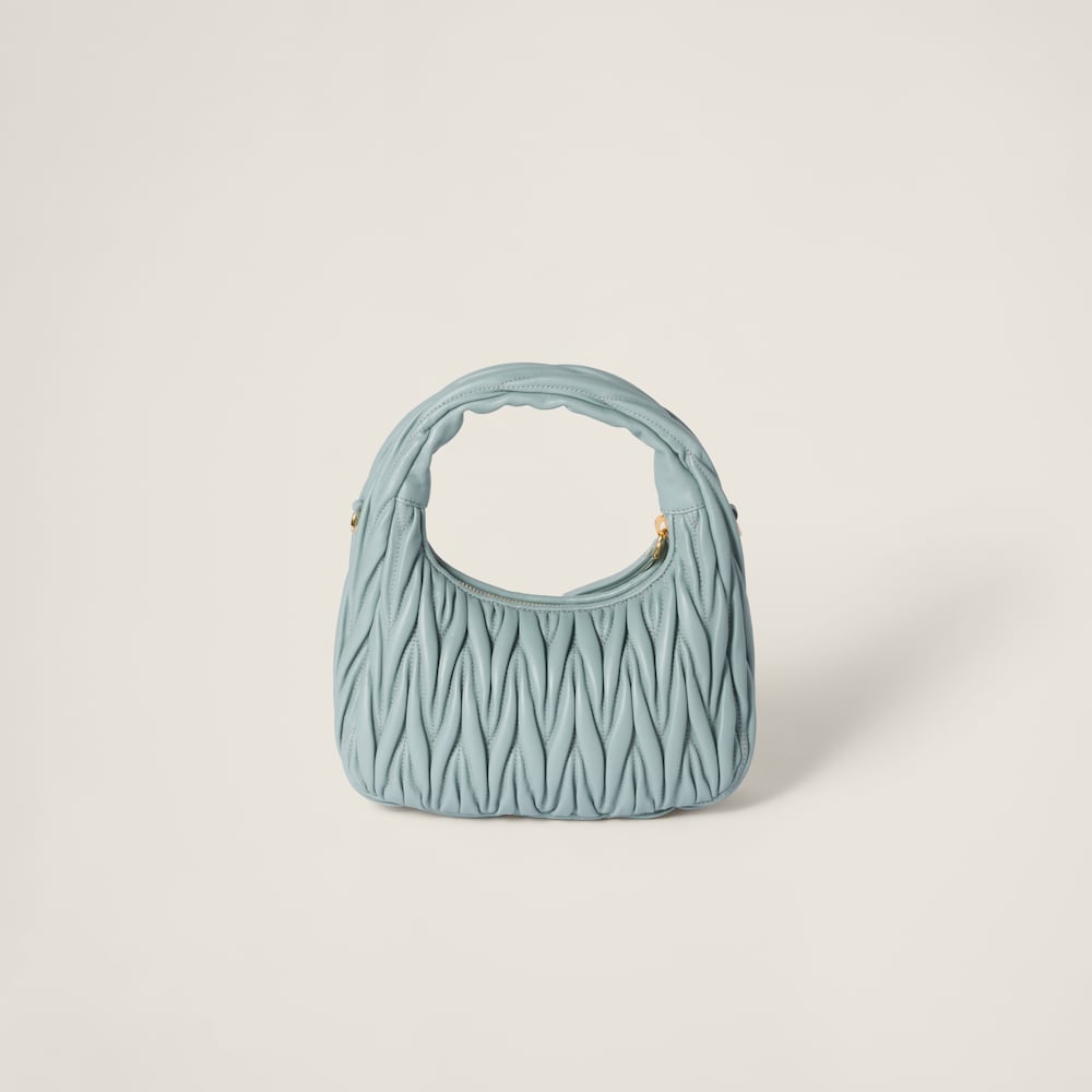Wander matelassé nappa leather hobo bag Powder Blue
