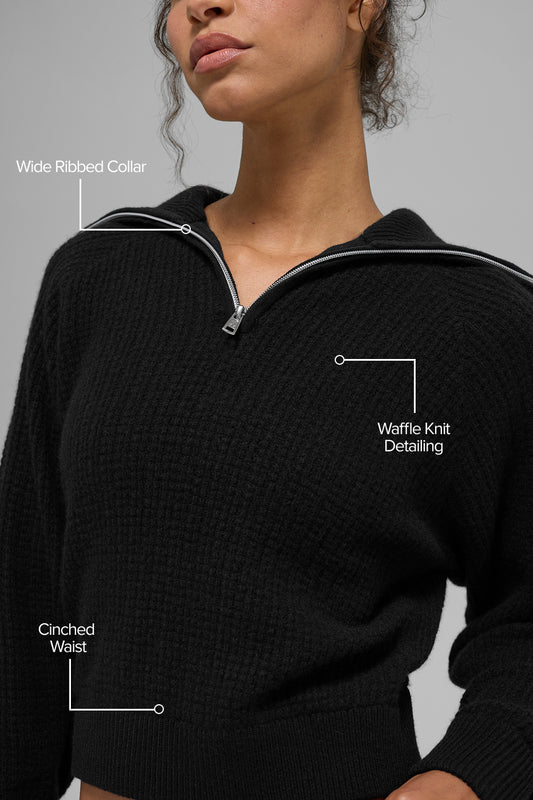 Cashmere Plush Waffle 1/4 Zip Pullover