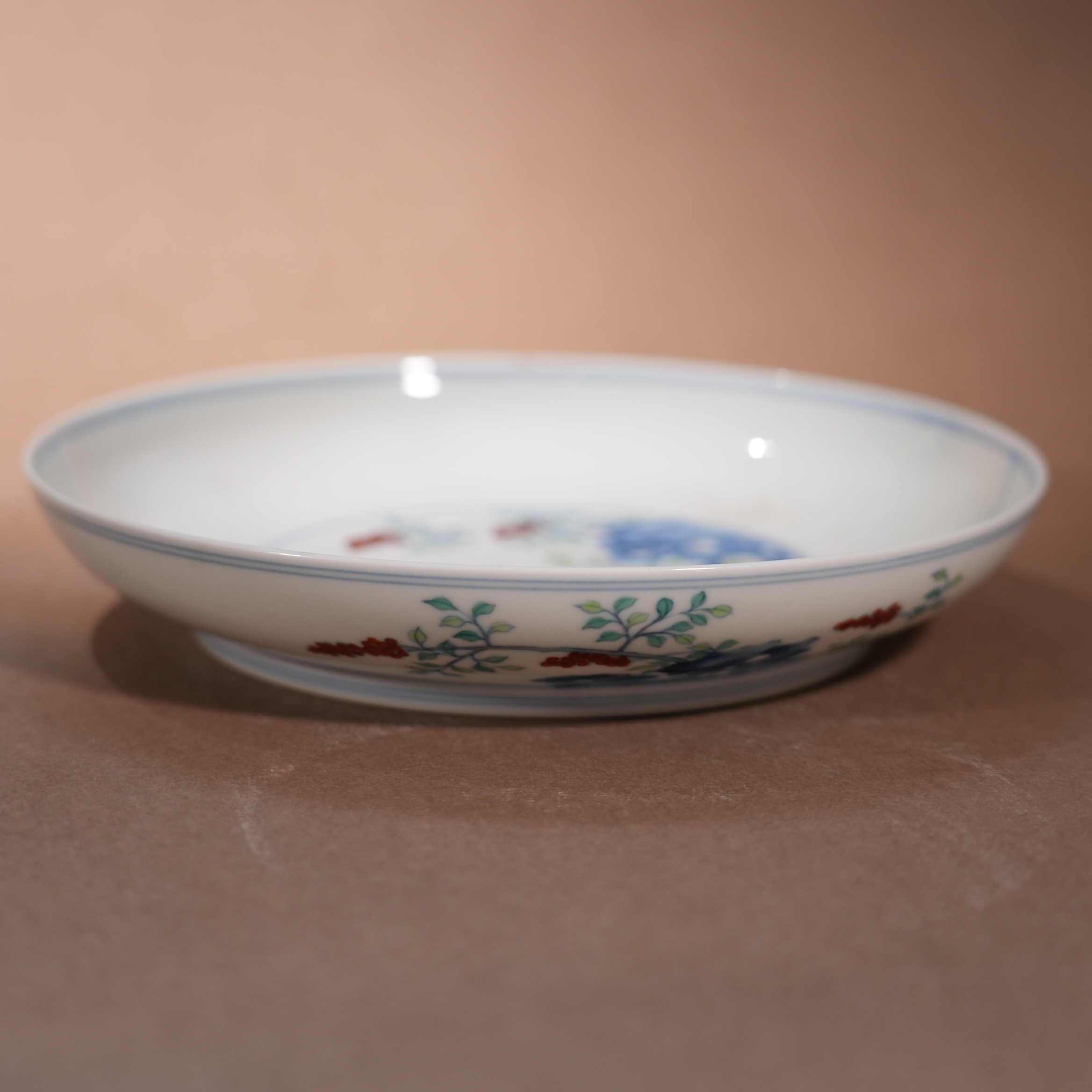 Ancient Chinese Doucai Porcelain Plate with 