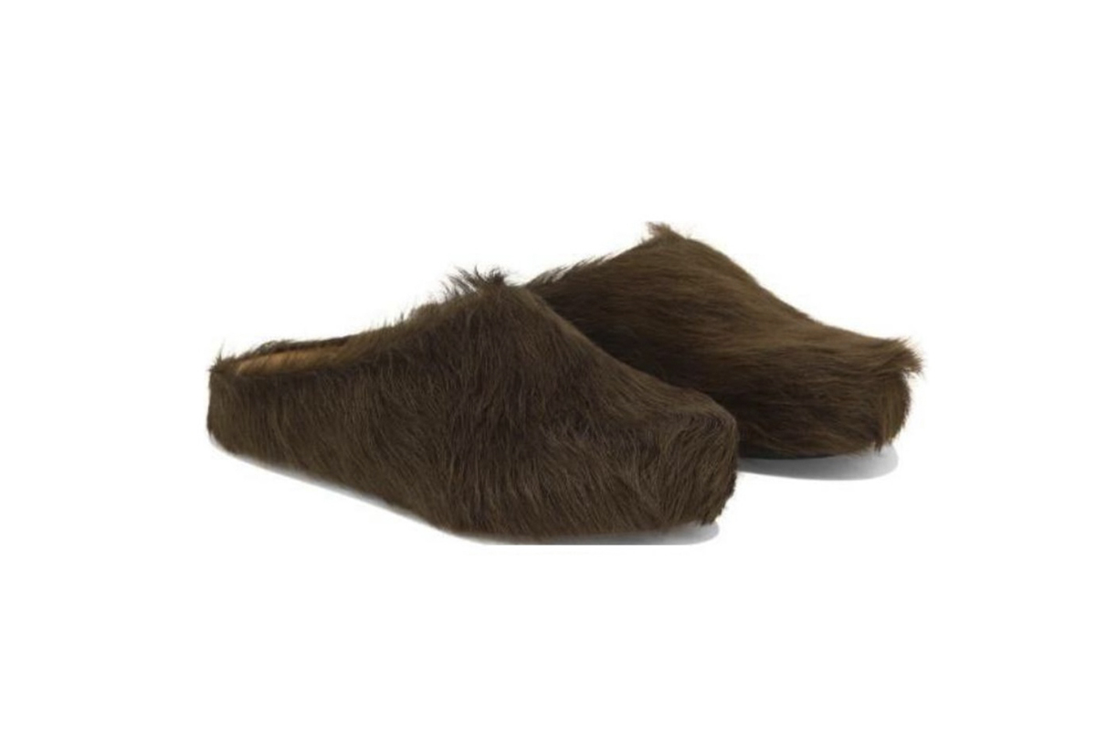 Marni Long hair Calfskin Fussbett Sabot Brown SBMS004601P412200M37