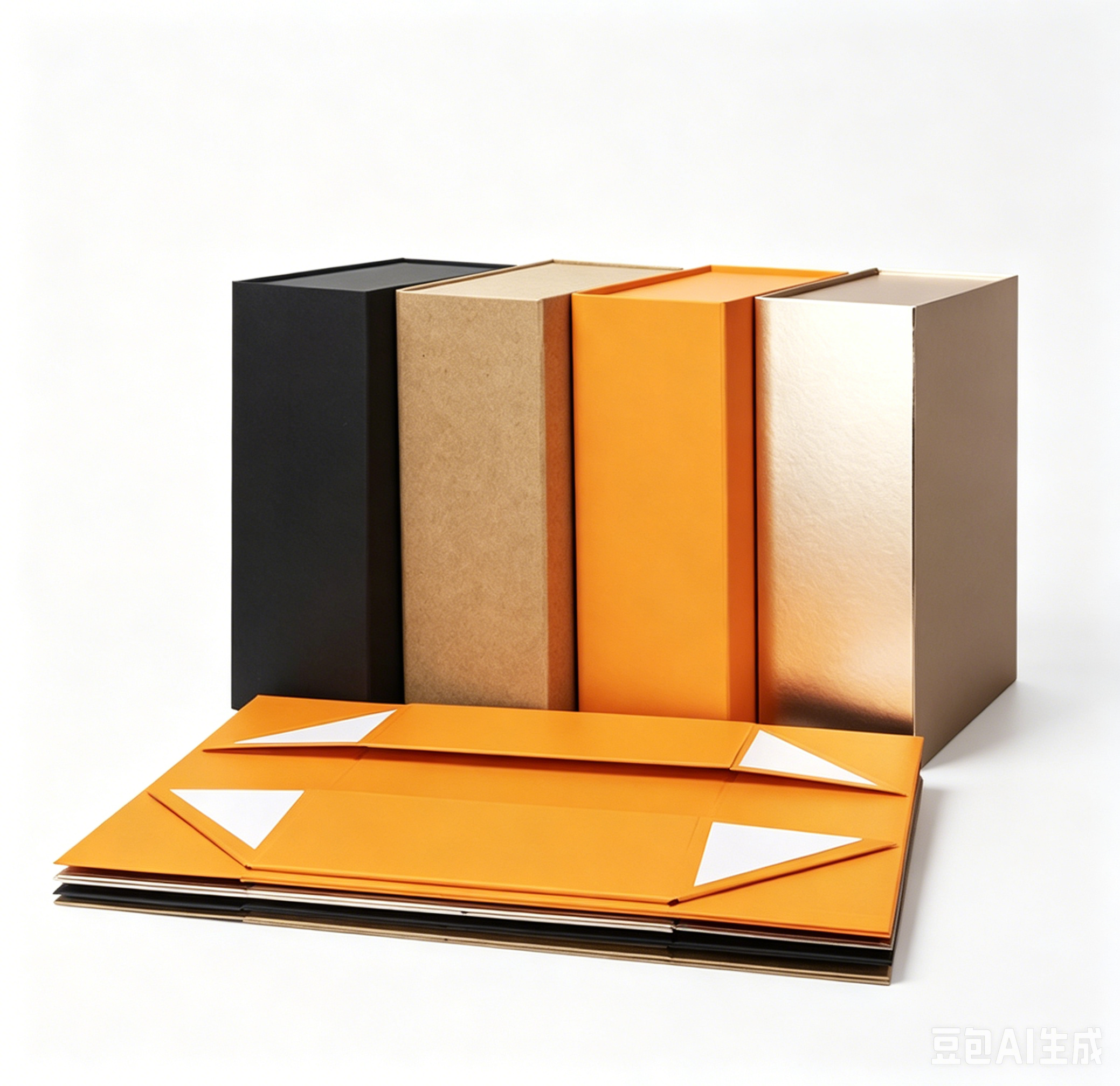 Rose Gold Magnetic Gift Boxes, Luxury Empty Handmade Favor Boxes With Custom Logo, Small MOQ Wholesale For Cross-Border Hot Sale