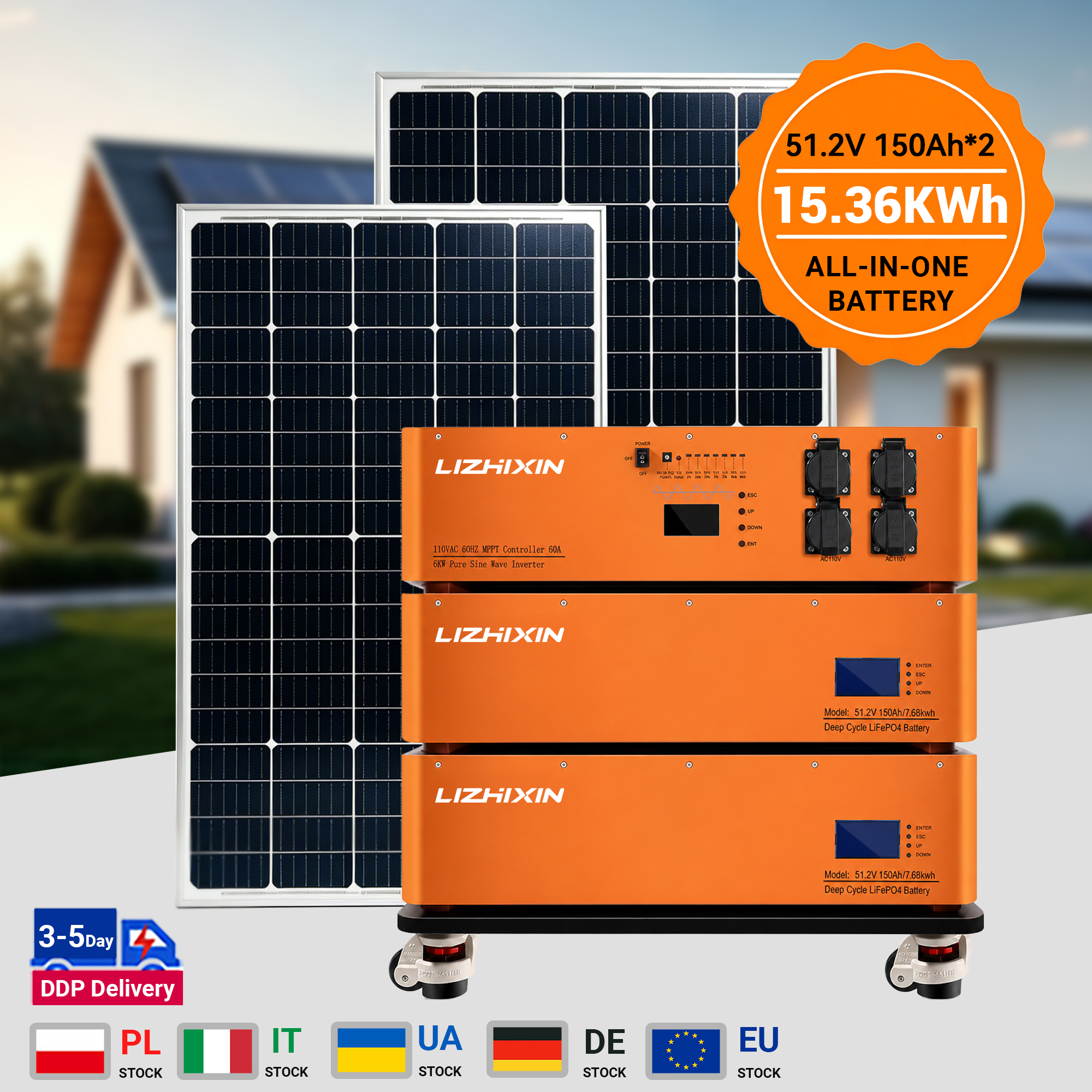 51.2V 150Ah *2 15.36KWH All-in-one Battery