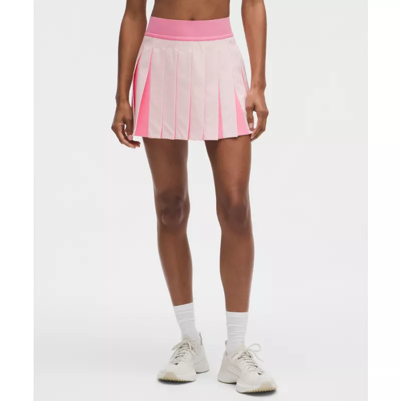 Peek-A-Boo Pleat Mid-Rise Tennis Skirt