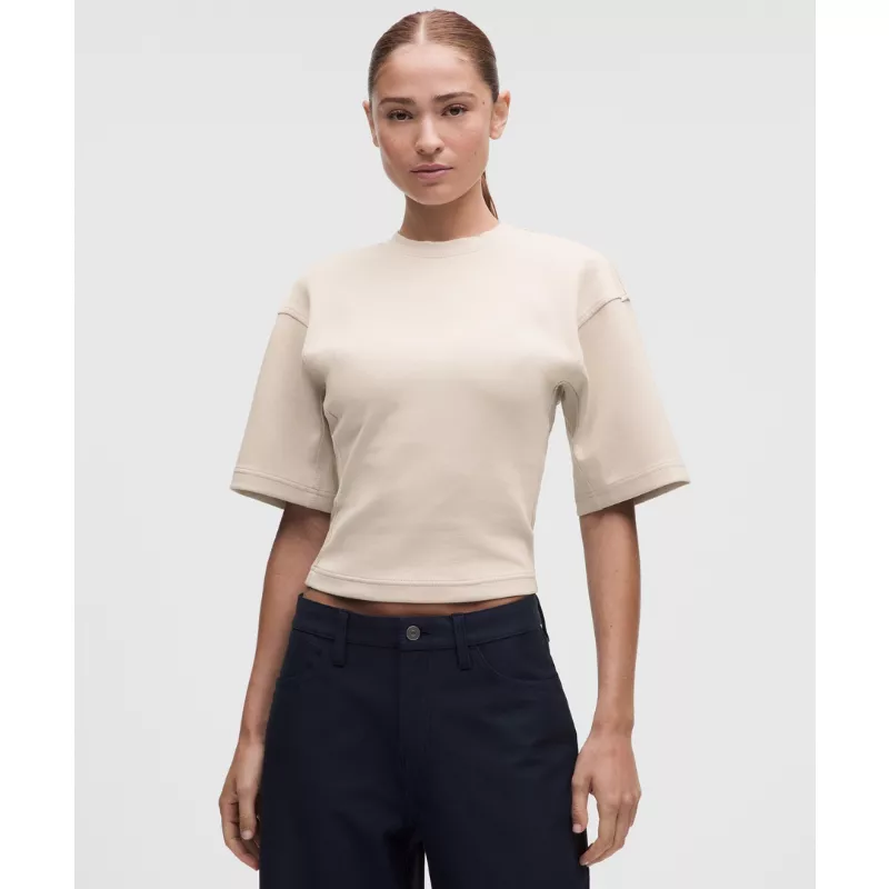 Double-Knit Relaxed Short-Sleeve Shirt