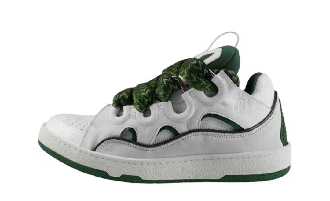 Lanvin Curb Sneakers White green