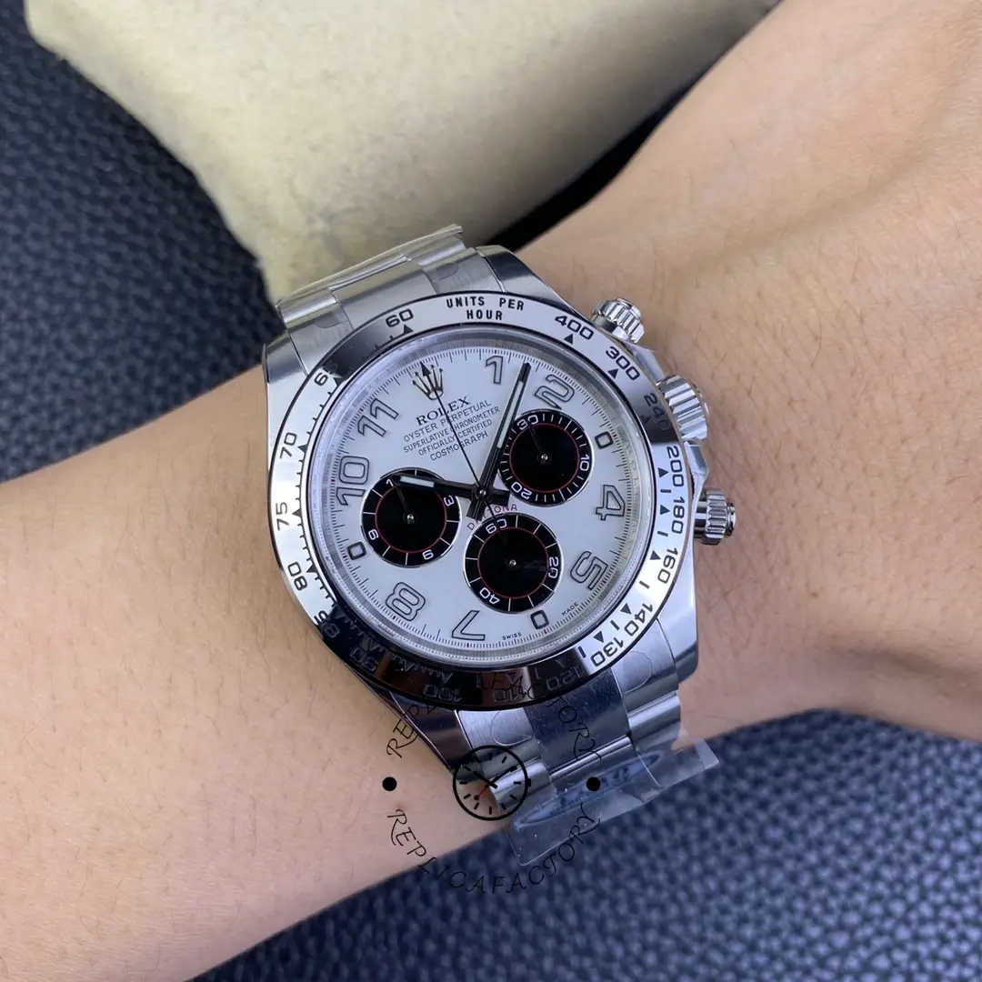 Rolex Cosmograph Daytona 116509 White Arabic Dial White Gold 40MM Mens Replica Watch