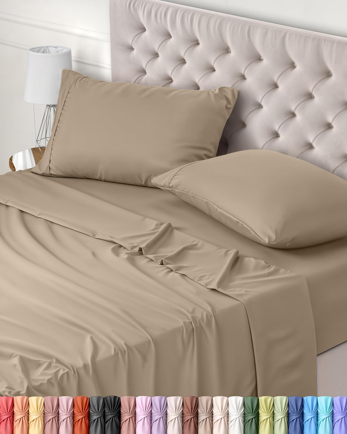 Utopia Bedding Juego de Sabanas 4 Piezas 150x200 - Poliéster Microfibra Cepillada - Oeko-Tex Certificado - Sábana Bajera, Sábana Plana y 2 Fundas de Almohada 50x75 (Cama 150, Gris)