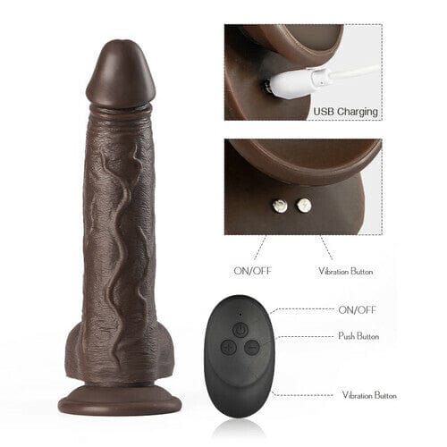 6.7‘’ Mlovexy - K05 Emulated Black Coffee Masculine Wireless Telescopic Rotating Vibrating Rod