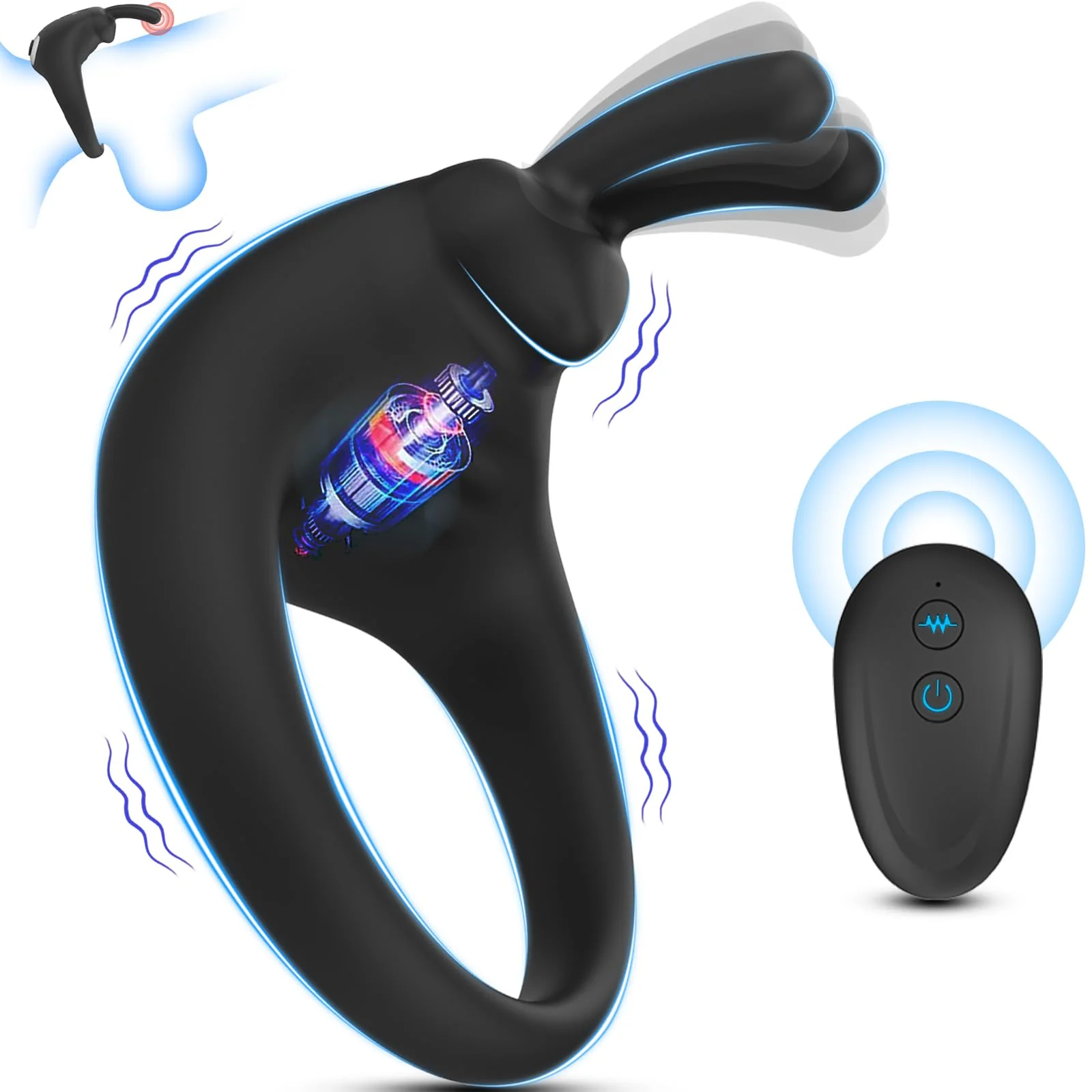 Mlovexy - Rabbit Vibrating Cock Ring Adult Sex Toys with Clitoral Vibrator