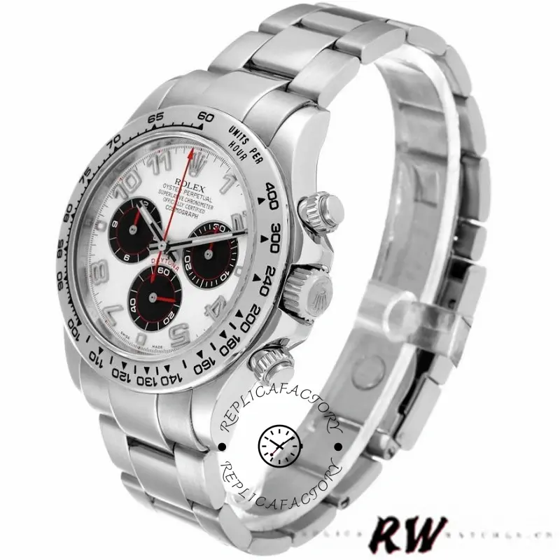 Rolex Cosmograph Daytona 116509 White Arabic Dial White Gold 40MM Mens Replica Watch