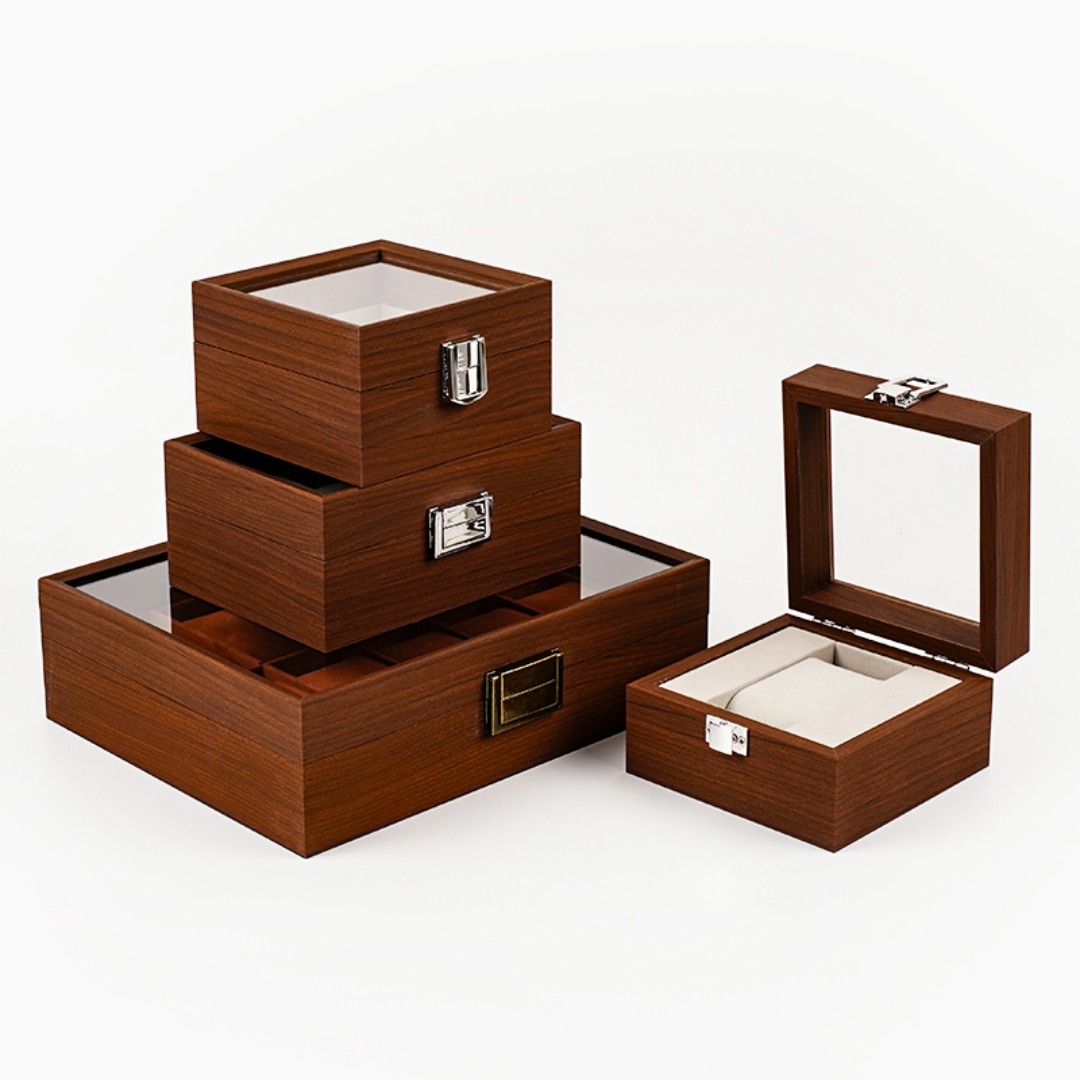 Watch Box Organizer, multi Slot Watch Display Case With Glass Lid, Watch Storage Holder Mens Watch Case, Anniversary Birthday Valentine Gifts for Men Women custom logo