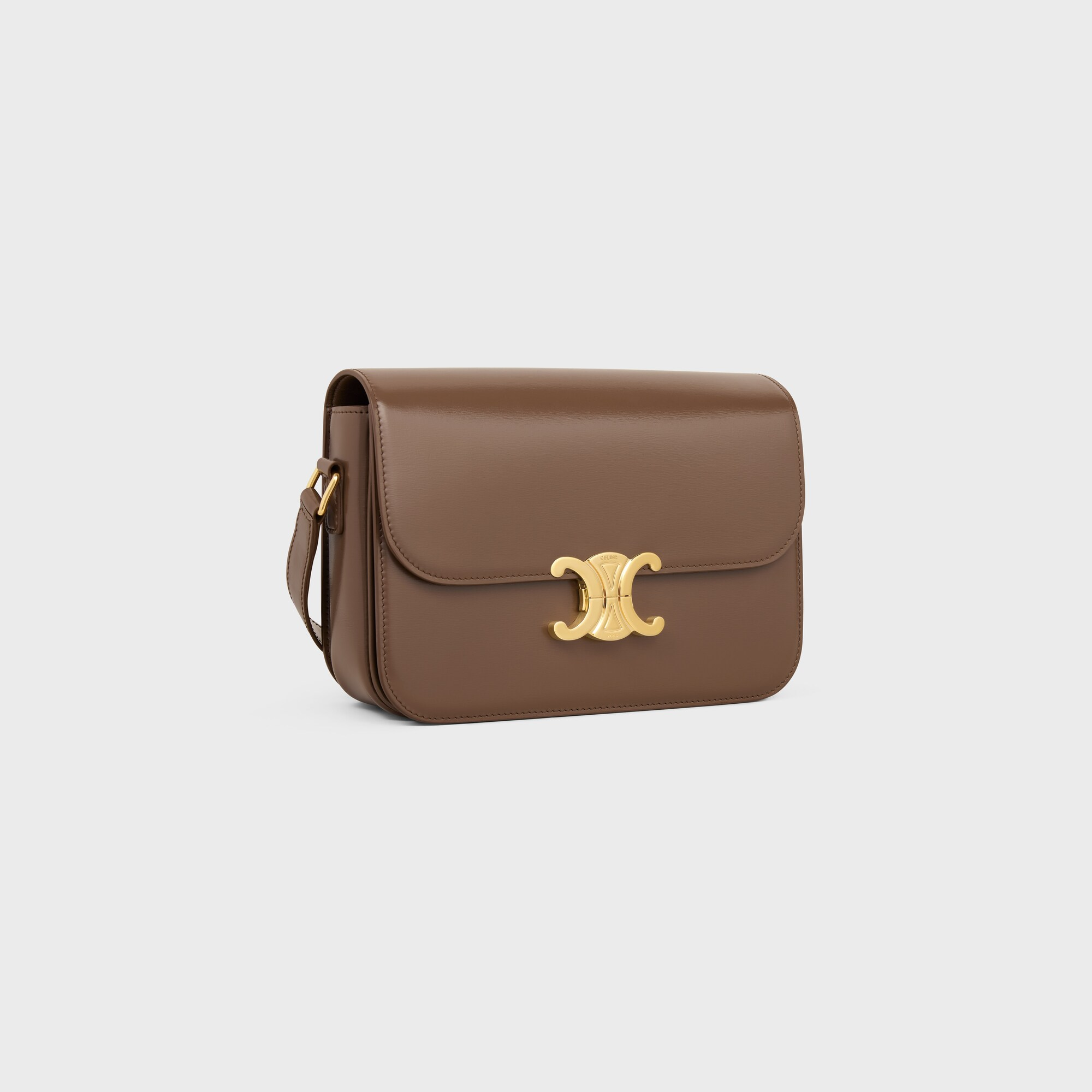 CLASSIQUE TRIOMPHE BAG in shiny calfskin GLAZED BROWN