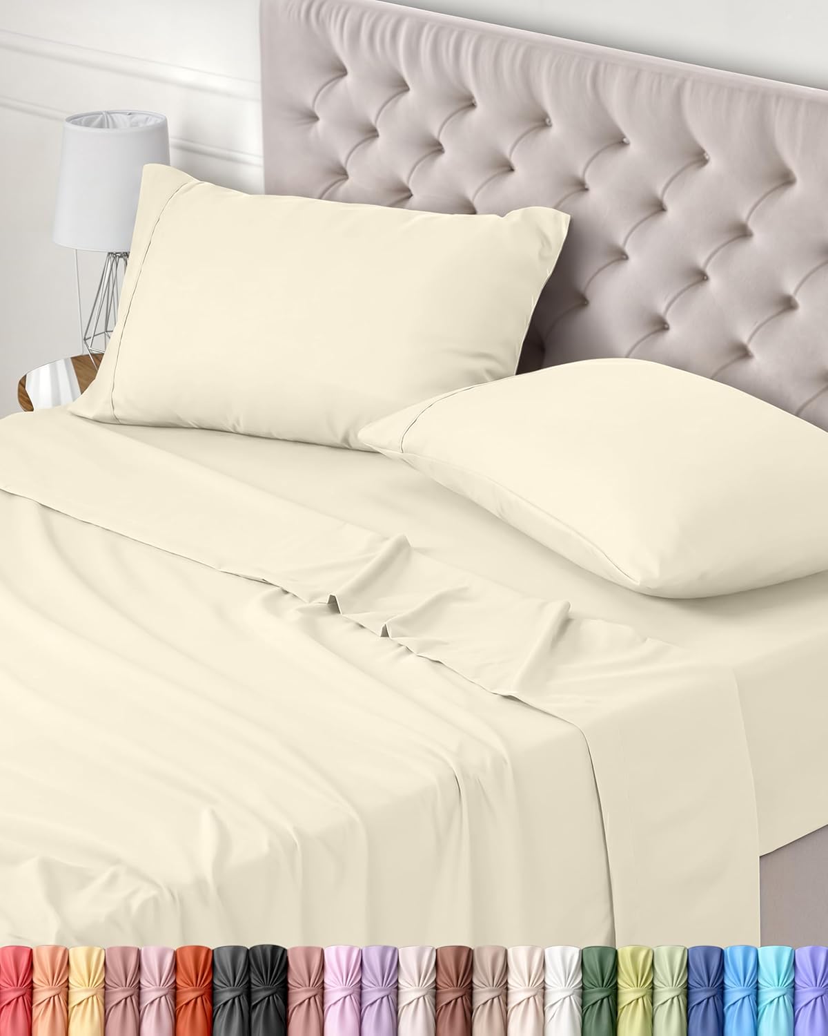 Utopia Bedding Juego de Sabanas 4 Piezas 150x200 - Poliéster Microfibra Cepillada - Oeko-Tex Certificado - Sábana Bajera, Sábana Plana y 2 Fundas de Almohada 50x75 (Cama 150, Gris)
