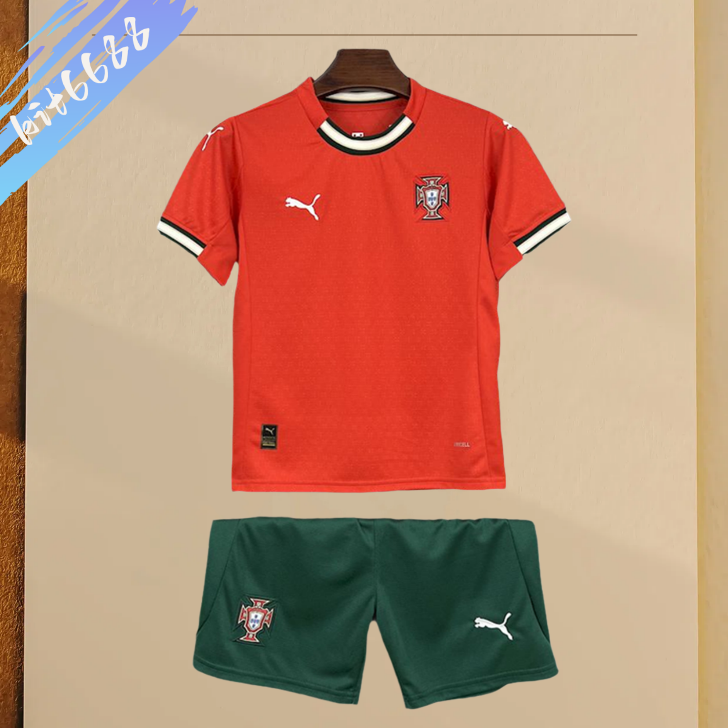 2025/2026 Portugal Home Kids Football Shirt (Kids Kit socks)