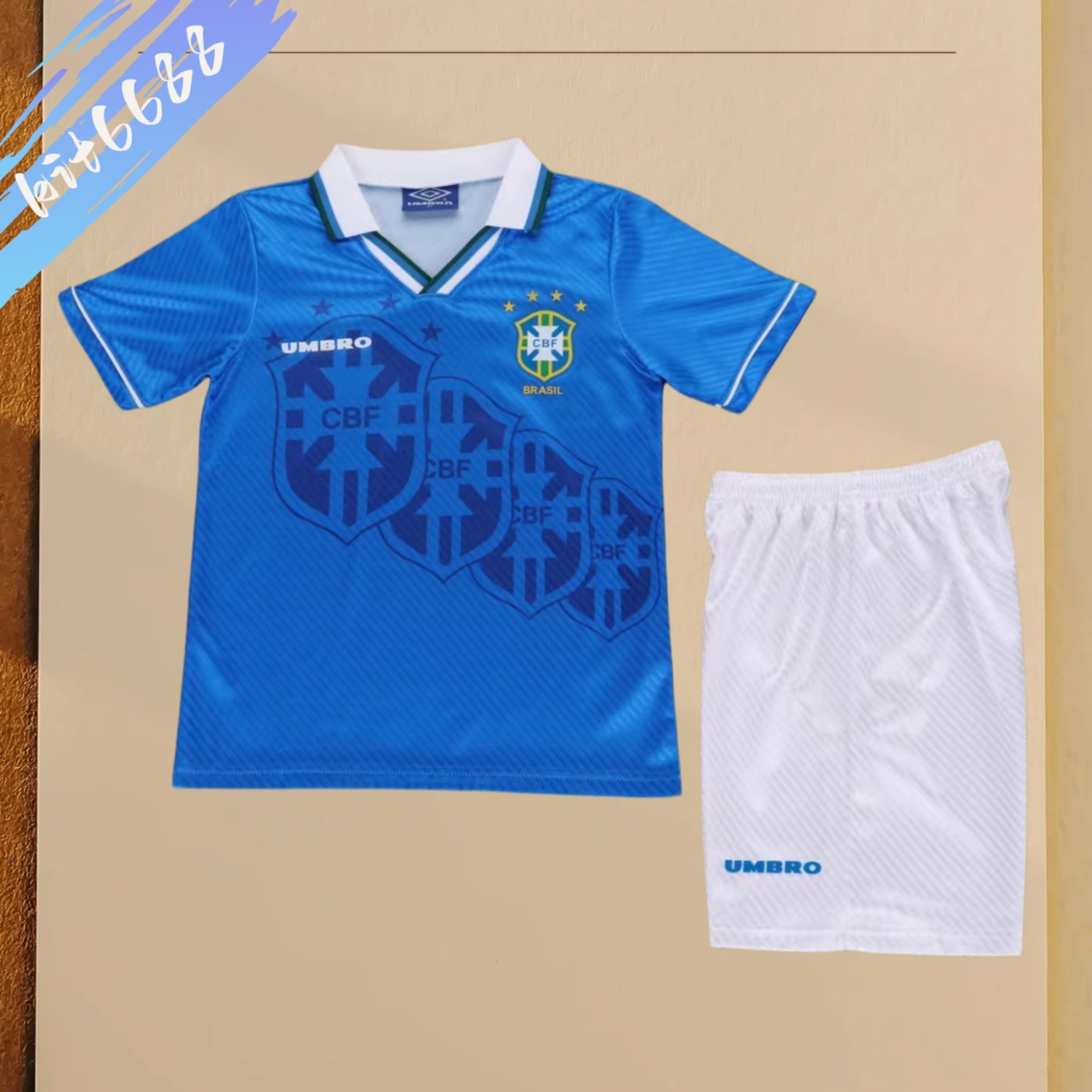 1996 Brazil Away Retro Kids Kit